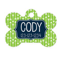 Arrow Dog Name Tag - Lime Green Navy Blue