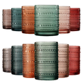 Tonal Hobnail Highball & Lowball Glassware, Set of 12