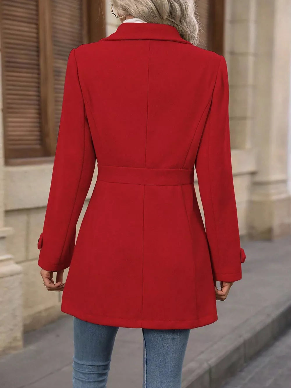 Collared Neck Button Up Coat