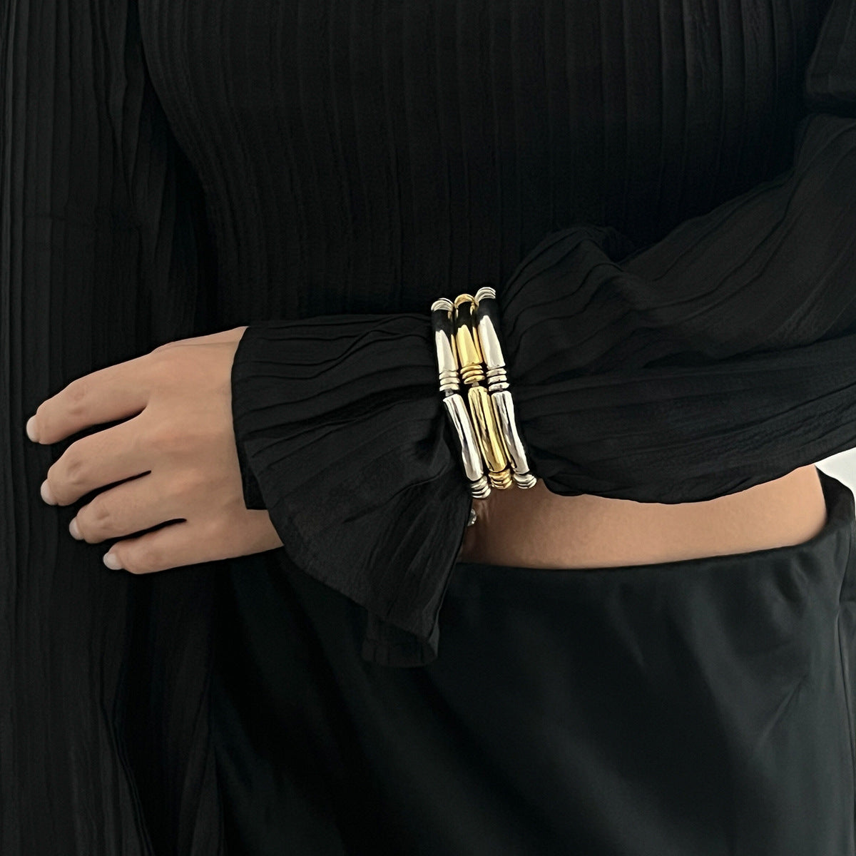 Light luxury ins style beaded bamboo bracelet