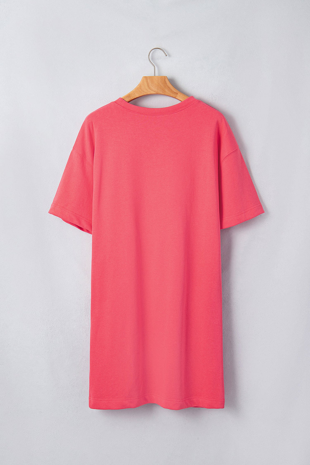 Solid Drop Shoulder Loose T-Shirt Mini Dress
