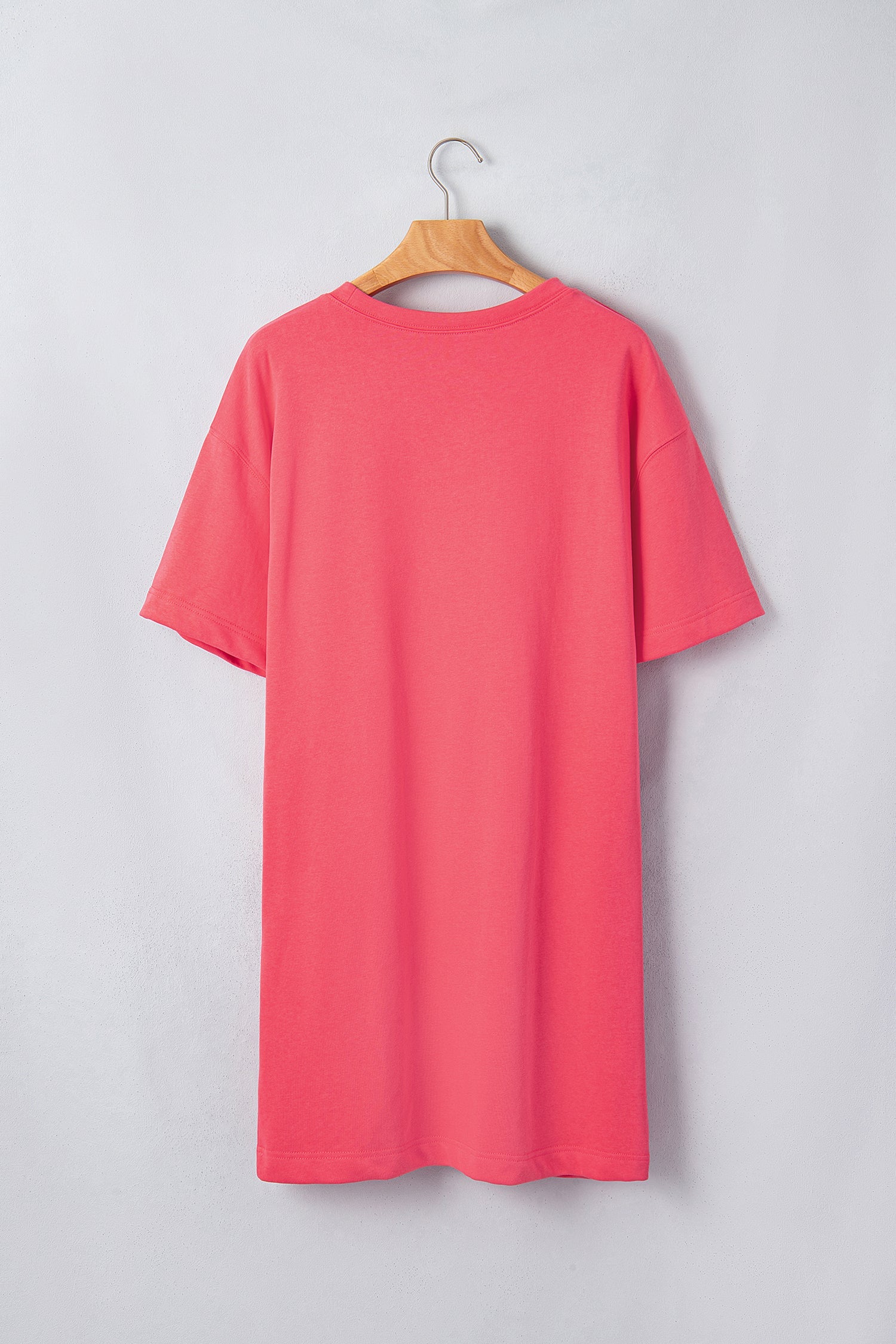 Solid Drop Shoulder Loose T-Shirt Mini Dress