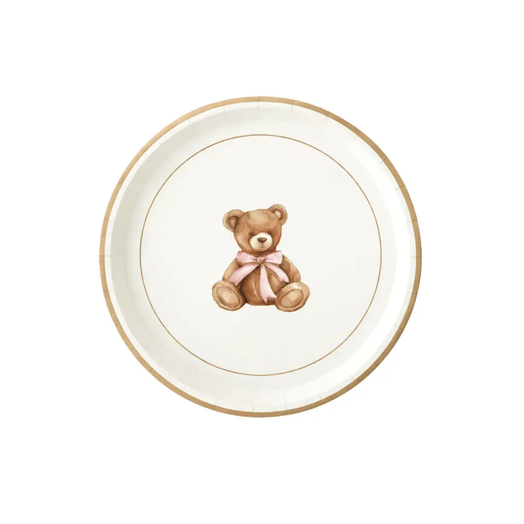 Baby Bear Plush Pink Baby Shower Dessert, 12pcs