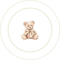 Baby Shower Pink Bear Dessert Plate, 16pcs