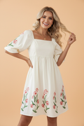 Floral Puff Sleeve Babydoll Dress