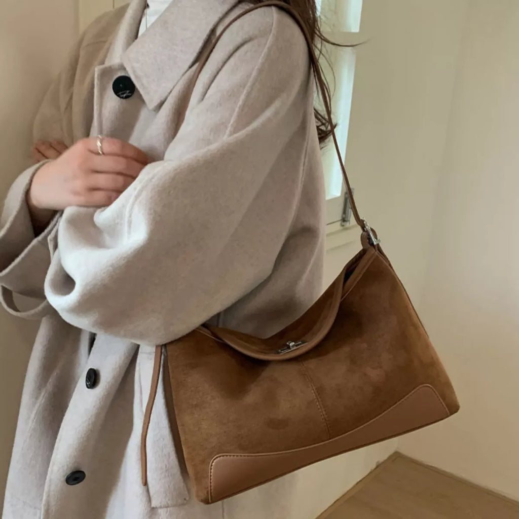 Suede Crossbody Bag with Adjustable Strap