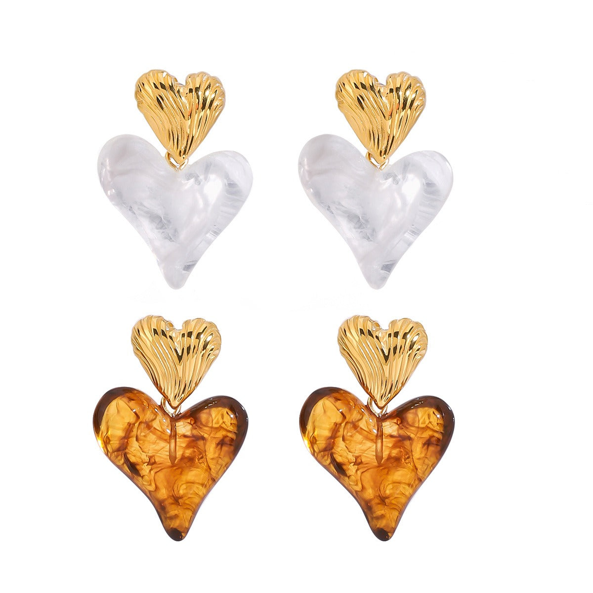 18K gold heart-shaped design light luxury noble earrings