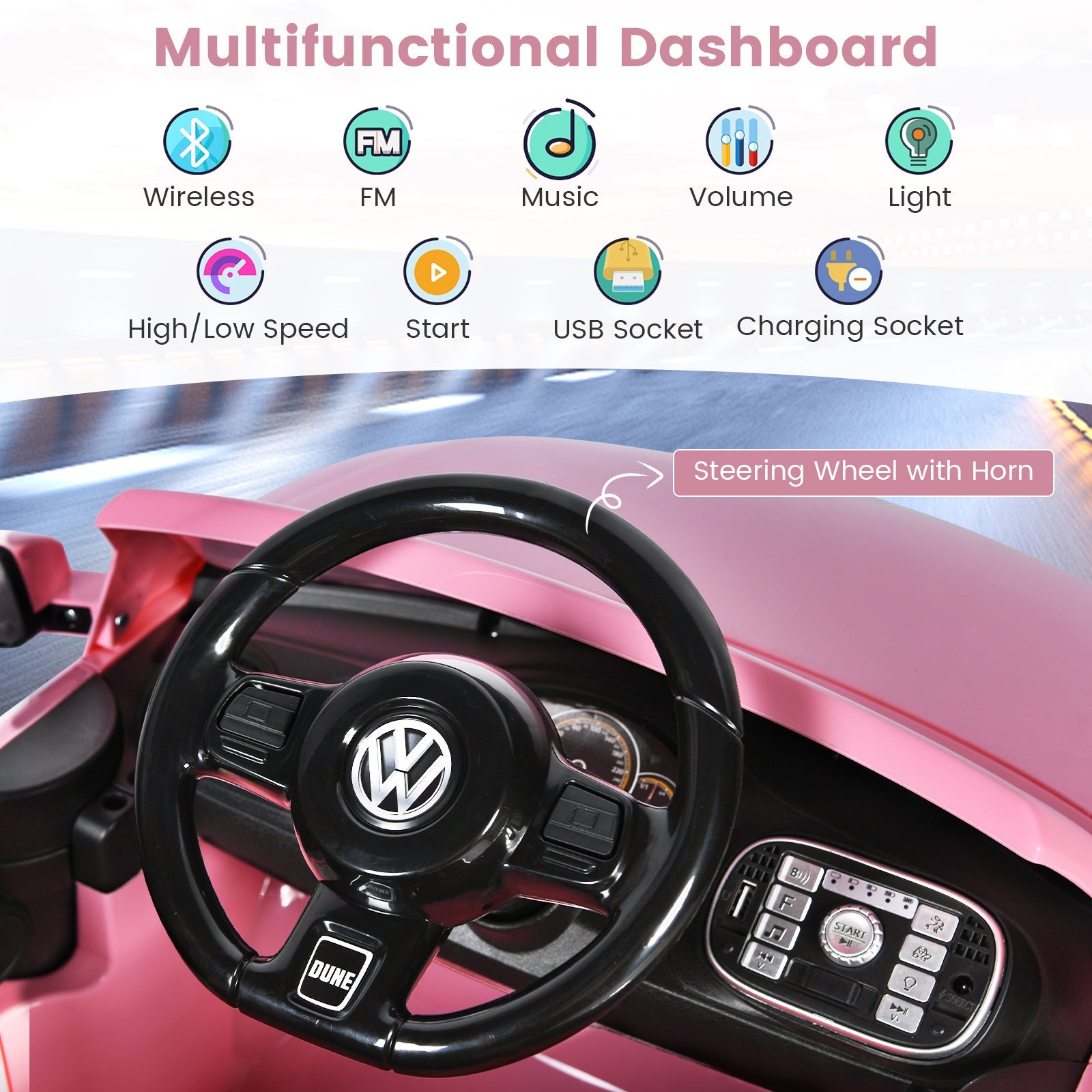 Volkswagen Beetle Kids Electric Ride On Car with Remote Control