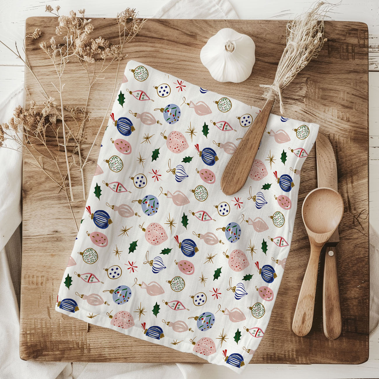 Ornament Blues Kitchen Towel