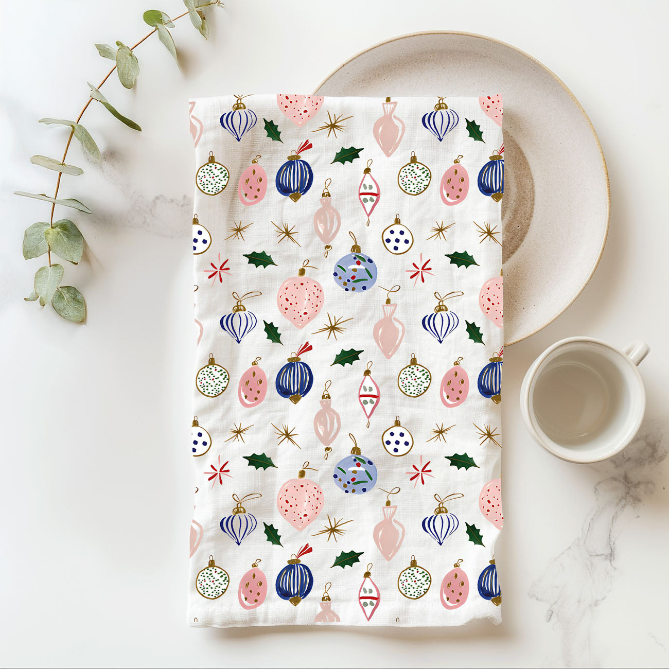 Ornament Blues Kitchen Towel