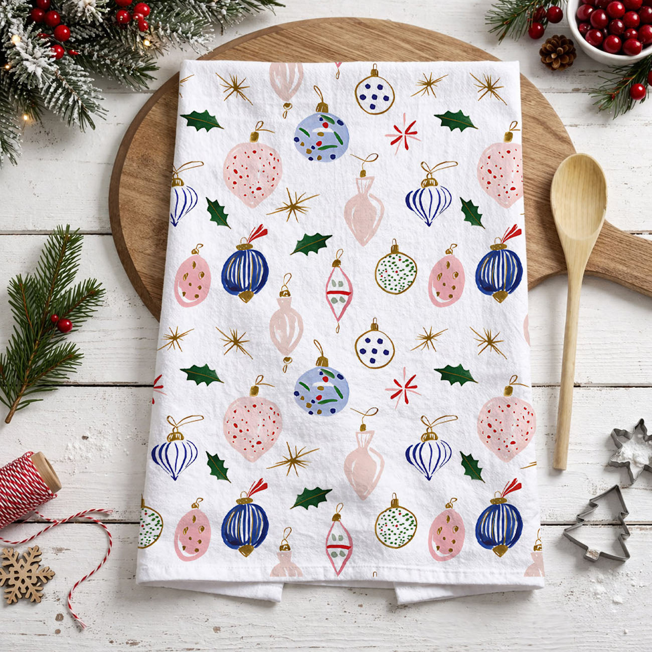 Ornament Blues Kitchen Towel