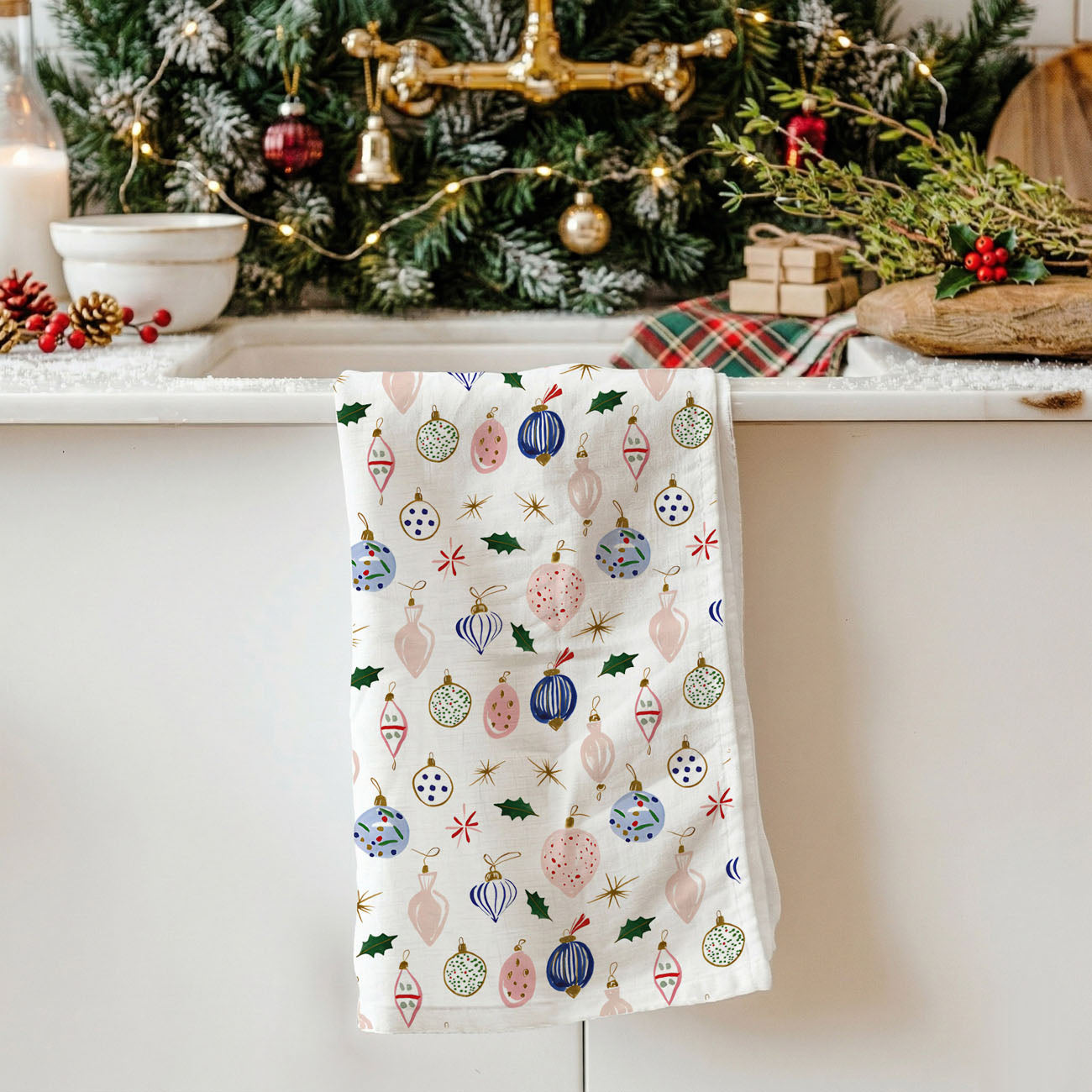 Ornament Blues Kitchen Towel