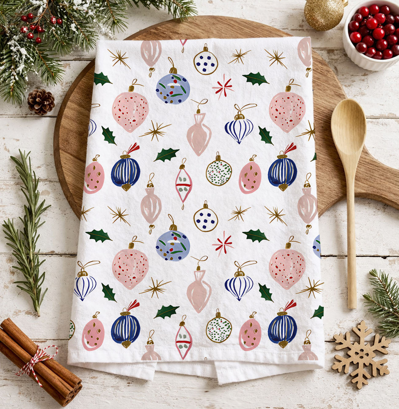 Ornament Blues Kitchen Towel