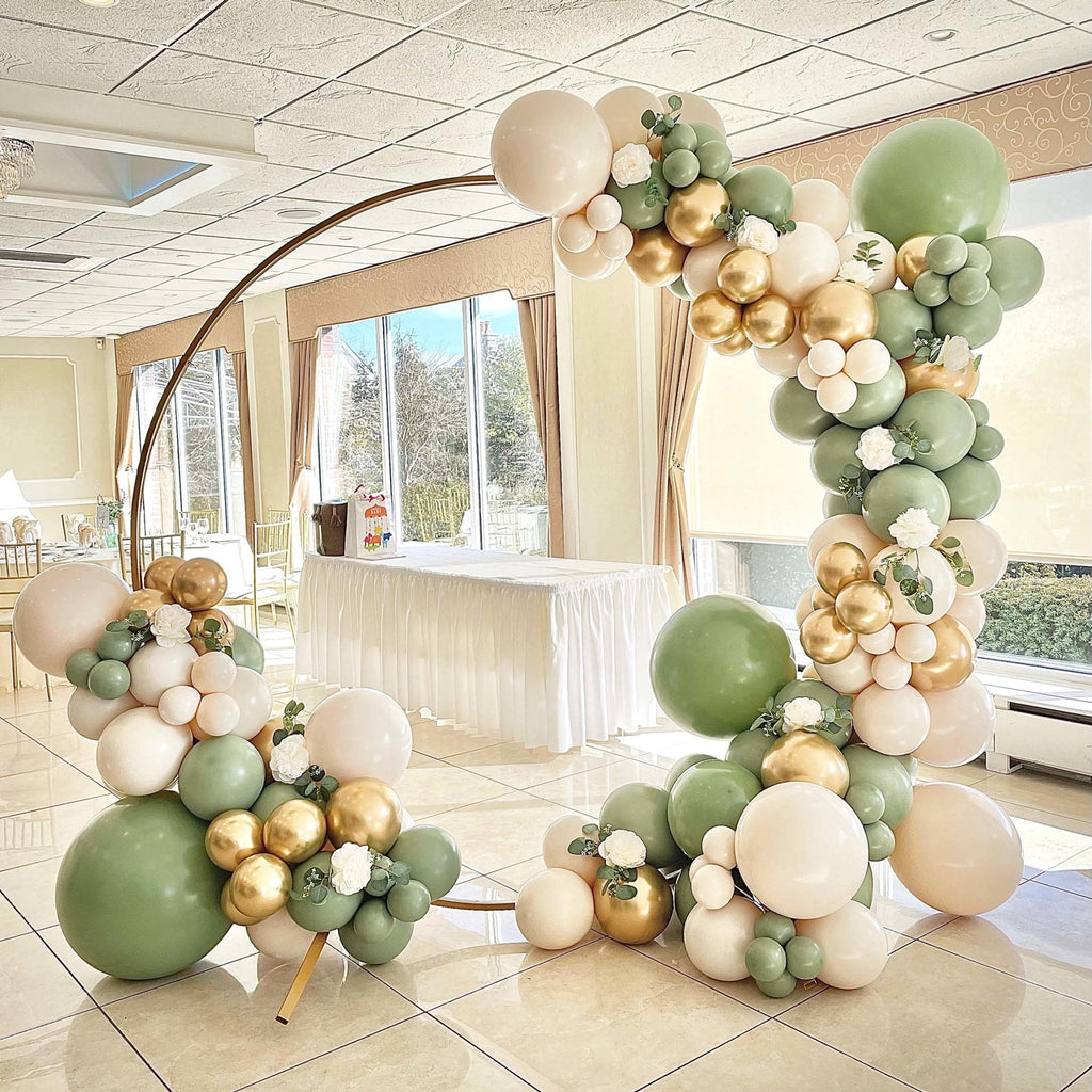 Boho Safari Balloon Garland Kit | Sage Green, Gold and Linen