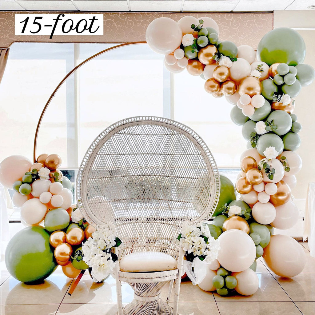 Boho Safari Balloon Garland Kit | Sage Green, Gold and Linen