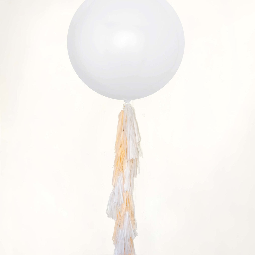 White and Blush Paper Tassel Tail