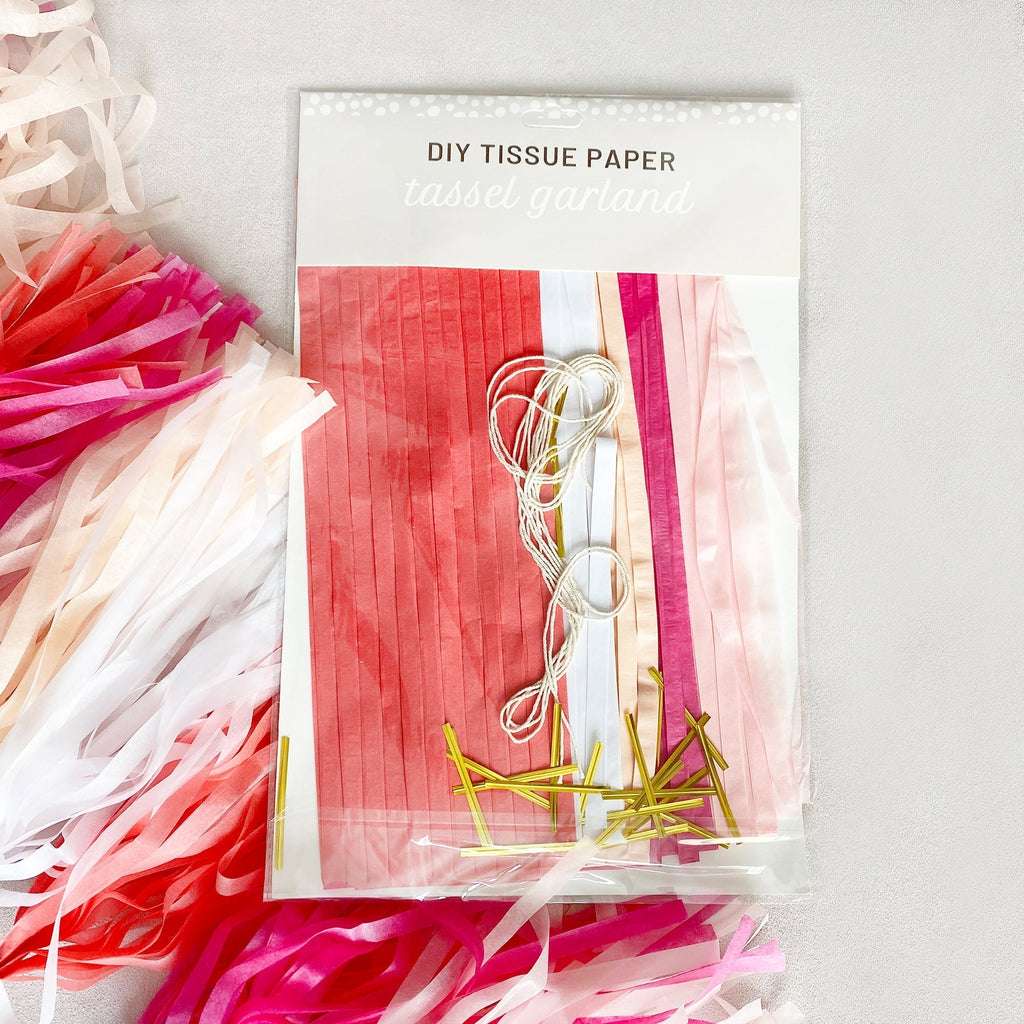 White and Blush Paper Tassel Tail