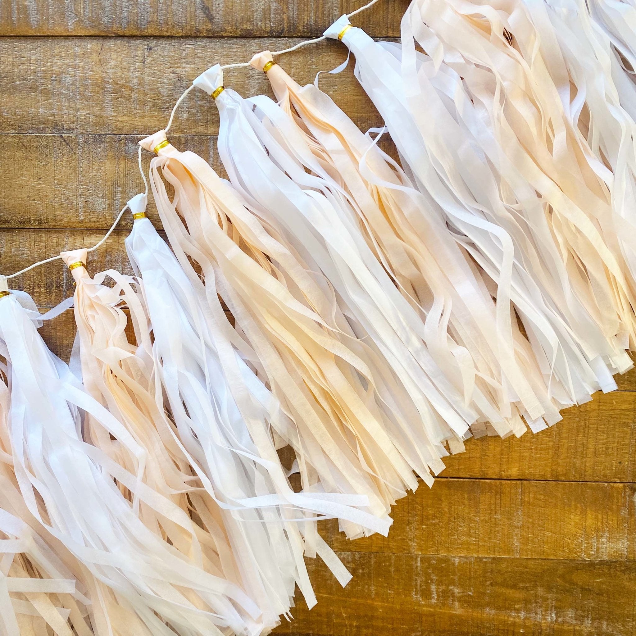 White and Blush Paper Tassel Tail