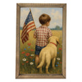 Boy wih Dog Back Framed Art