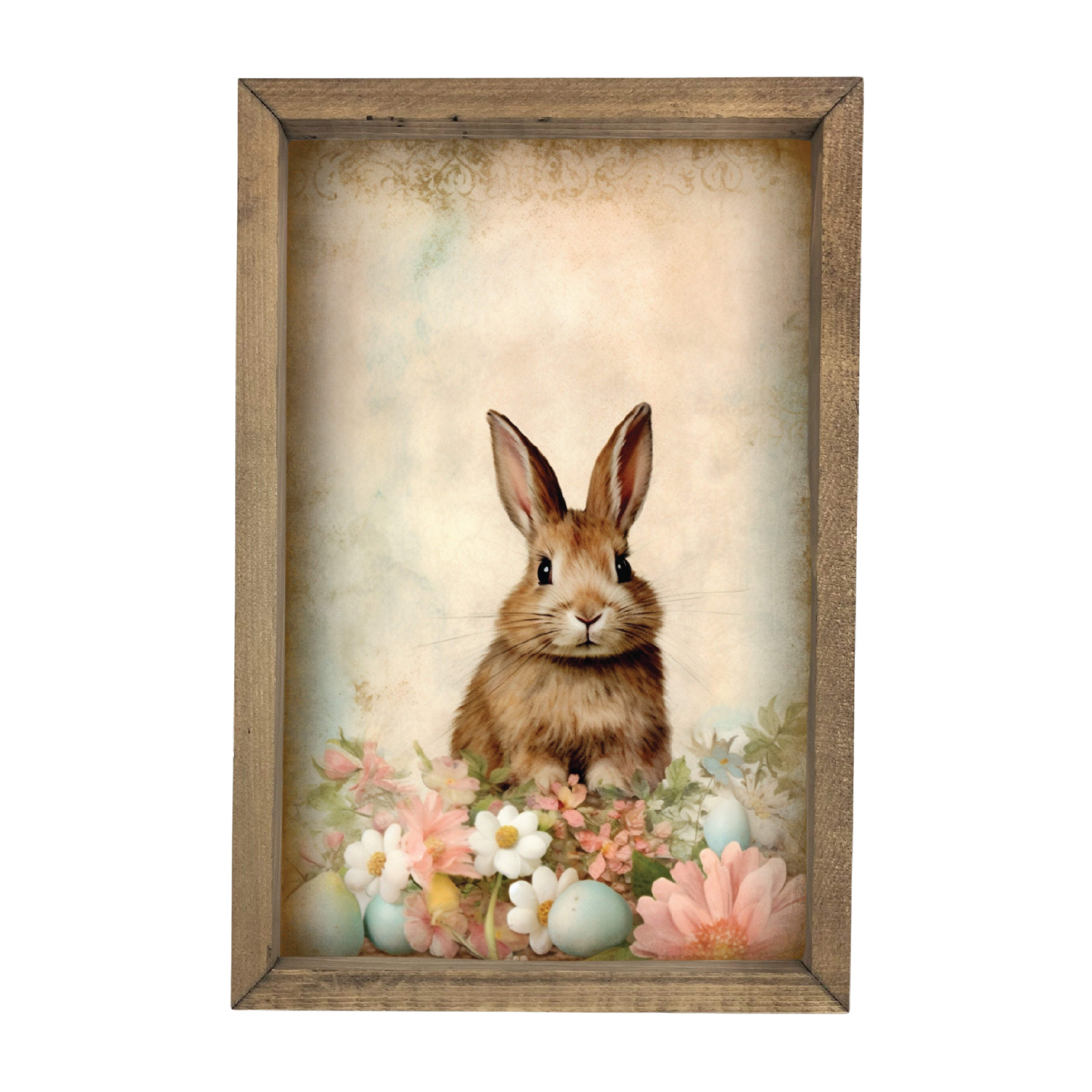 Bunny in Flower Field Framed Art