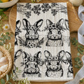 B&W Bunnies Towel