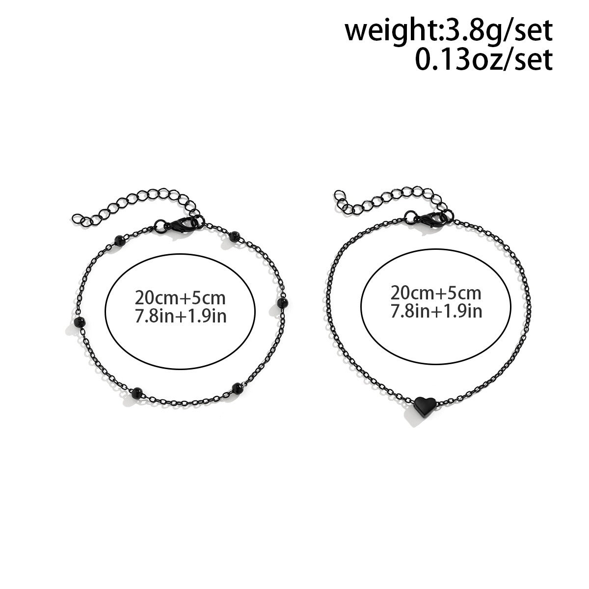 Light luxury fashion imitation pearl heart anklet