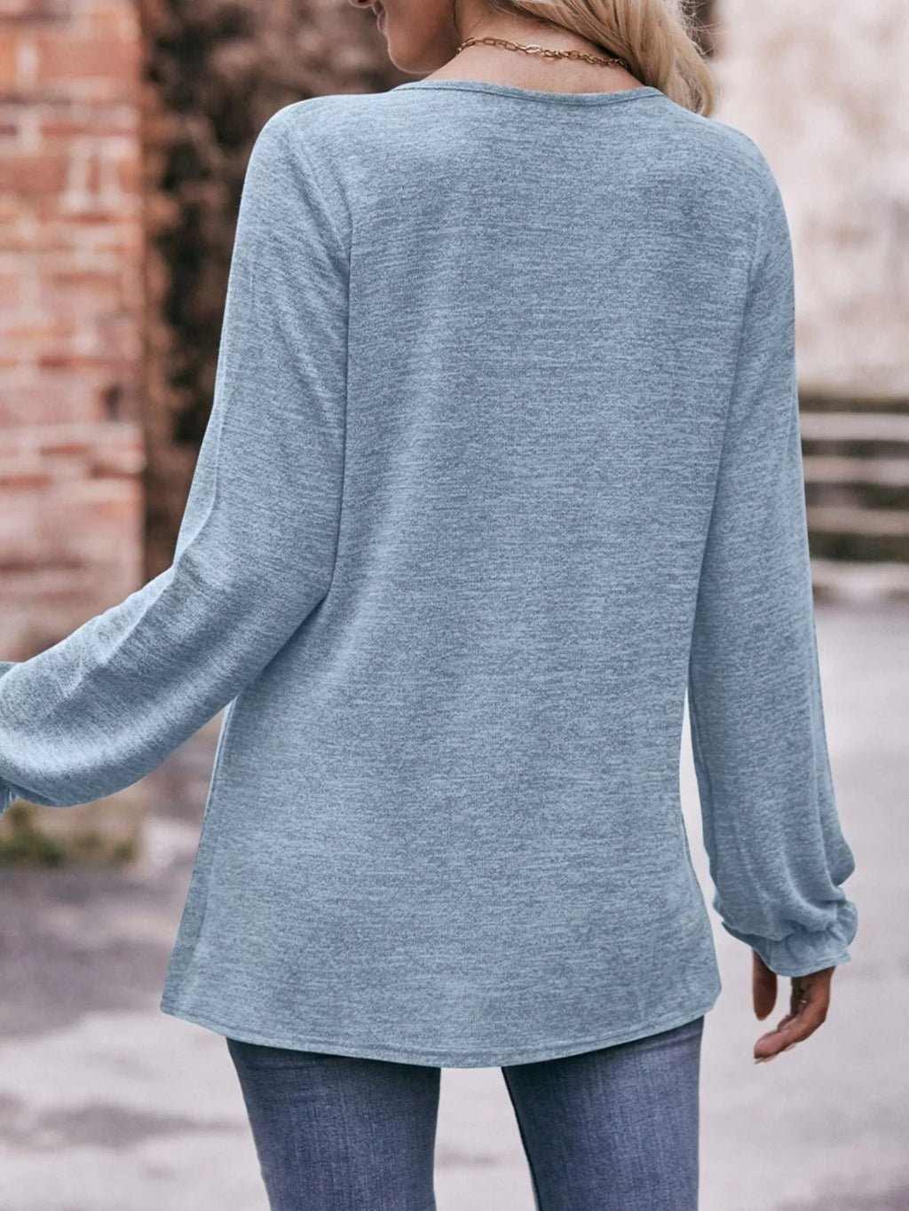 Ruffle Cuff Long Sleeve T-Shirt