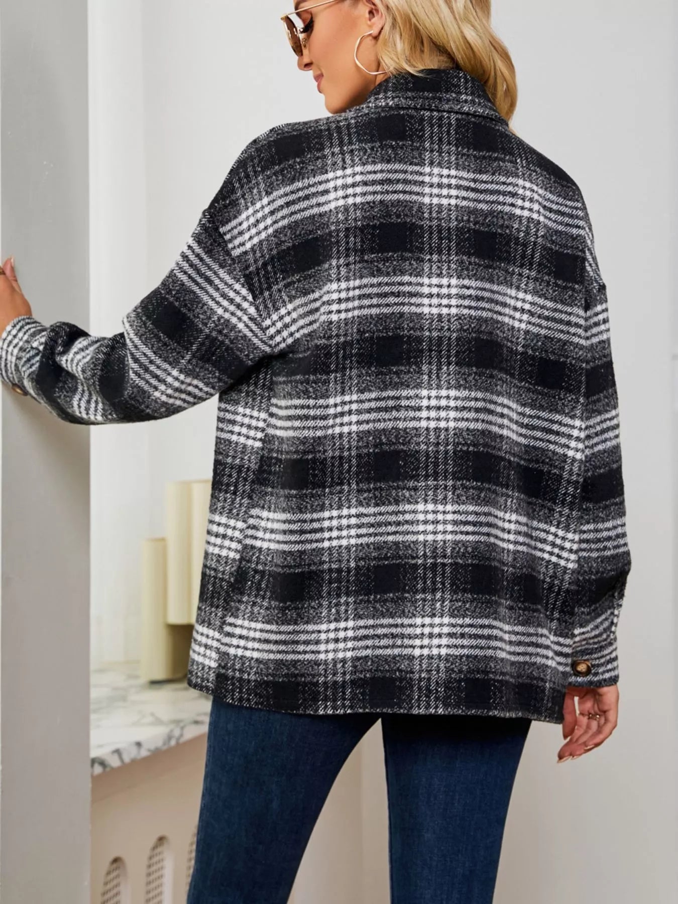 Plaid Button-Up Shirt