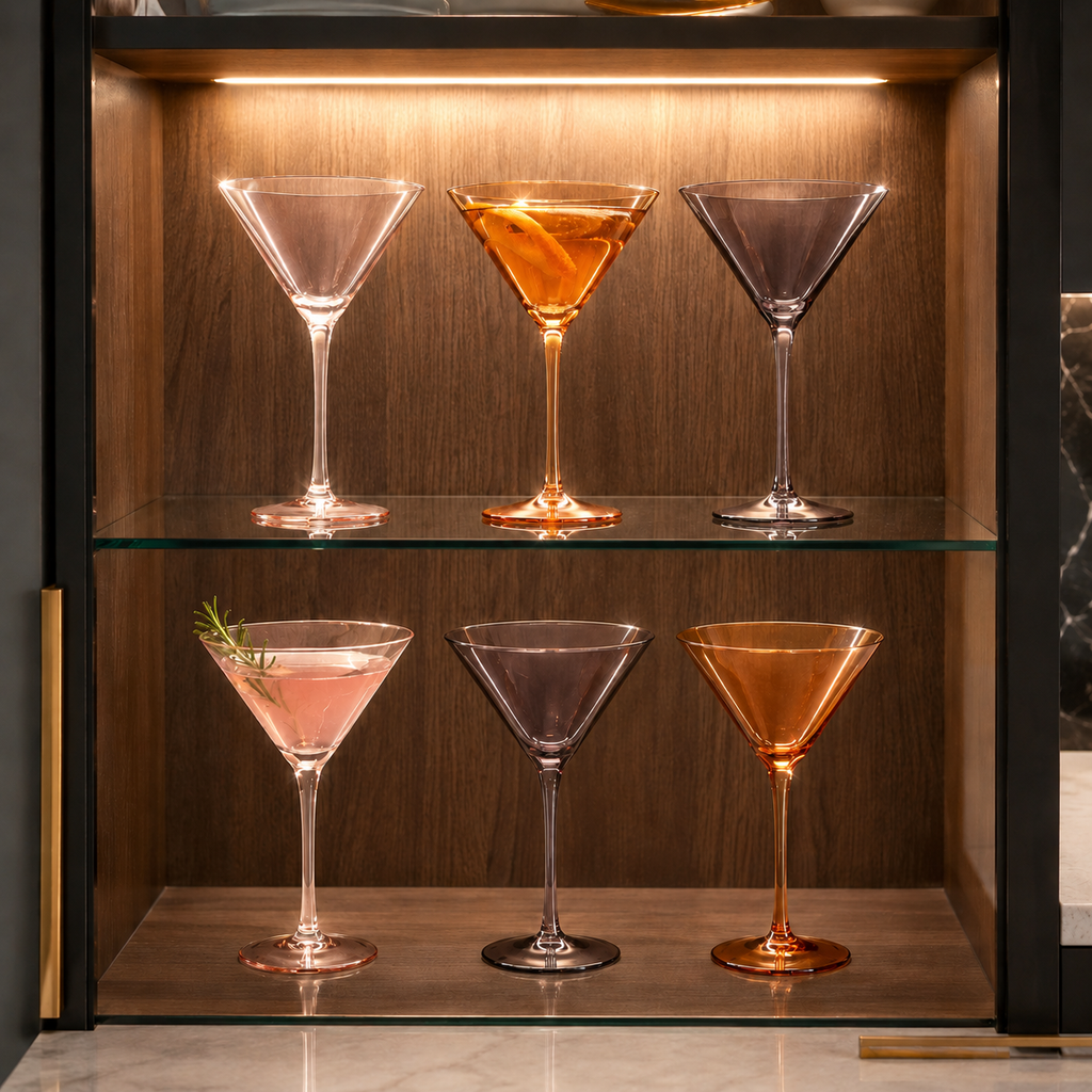 Venus Martini Cocktail Glassware, Set of 6