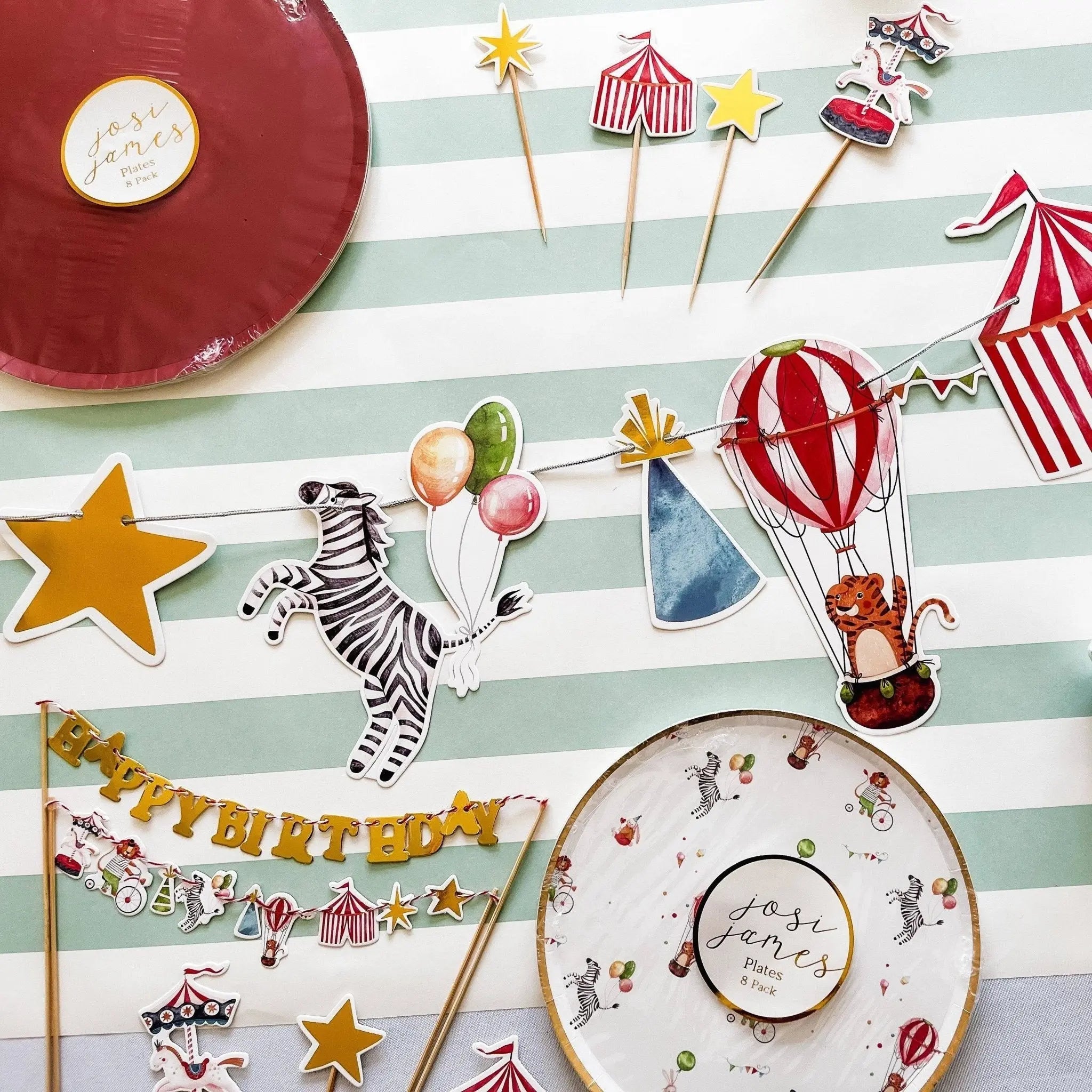 Carnival Cake Topper – Mini Circus Garland Cake Banner