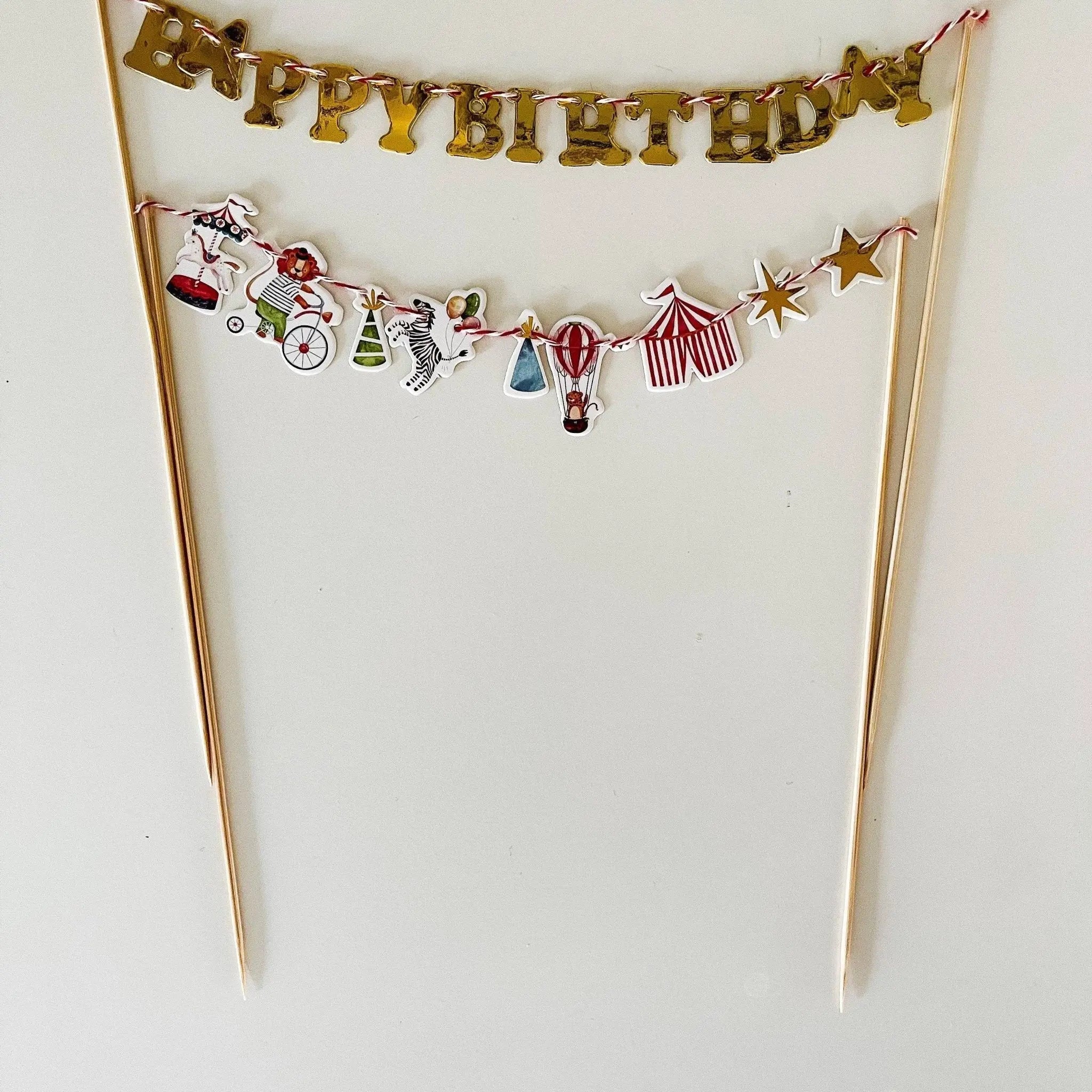 Carnival Cake Topper – Mini Circus Garland Cake Banner