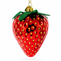 Juicy Strawberry Glass Christmas Ornament