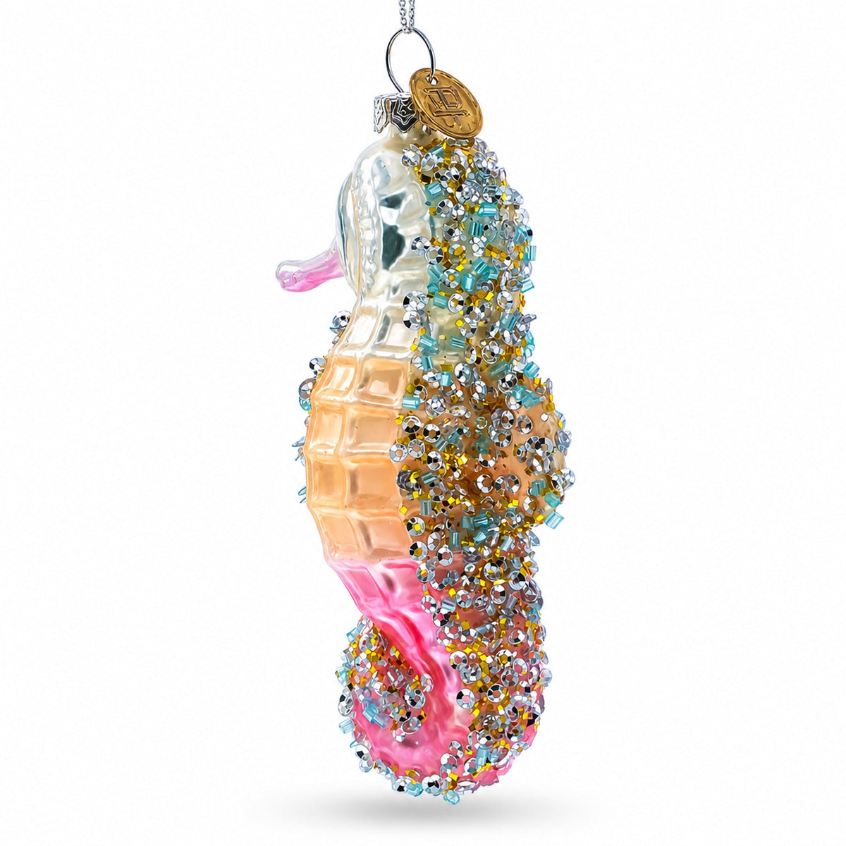 Seahorse Glass Christmas Ornament