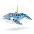 Blue Whale Glass Christmas Ornament