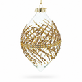 Golden Glitters on Clear Glass Radiant Glass Christmas Ornament