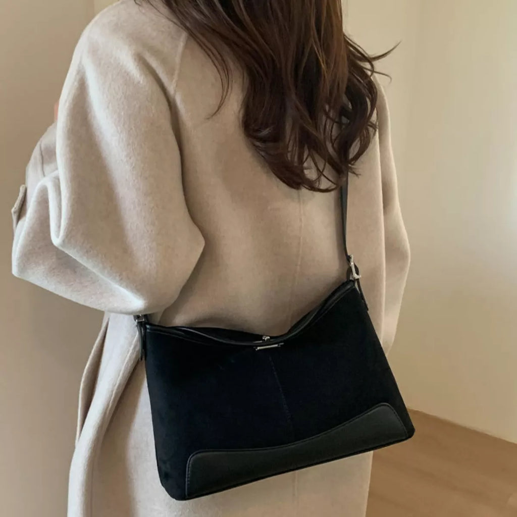 Suede Crossbody Bag with Adjustable Strap