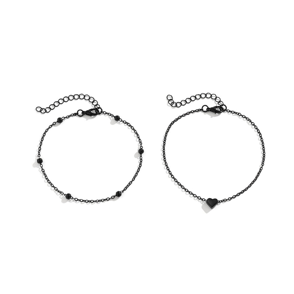 Light luxury fashion imitation pearl heart anklet