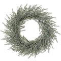 Snowed Soft PE Cypress Wreath 24" - Artificial Winter Greenery Door Wreath
