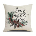 Christmas Decoration Cushion Cover  Decorative Throw Pillow Cover Christmas Decor Xmas Winter Decorations Holiday Pillows Cushion Case Candle Pine Tree Deer Sleigh Printed Pillow Cover Xmas 45X45CM