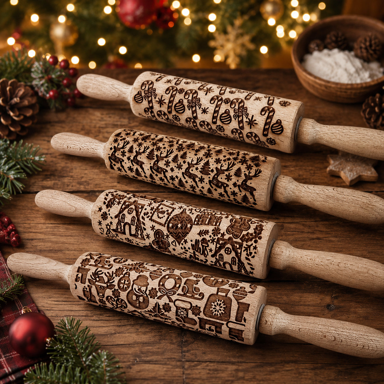 Christmas Rolling Pin Set | 10 Styles