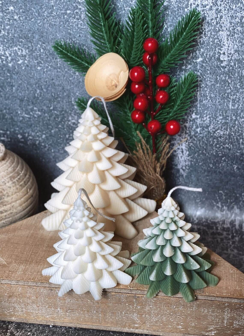 Christmas Fir Tree Candles | Festive Holiday Decor