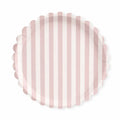 Classic Striped Pink Scalloped Dinner Plate, 12pcs
