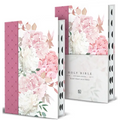 KJV Holy Bible, Giant Print Large Format, Hardcover Pink Floral Design with Cloth with Ribbon Marker, Red Letter, and Thumb Index - Hardcover