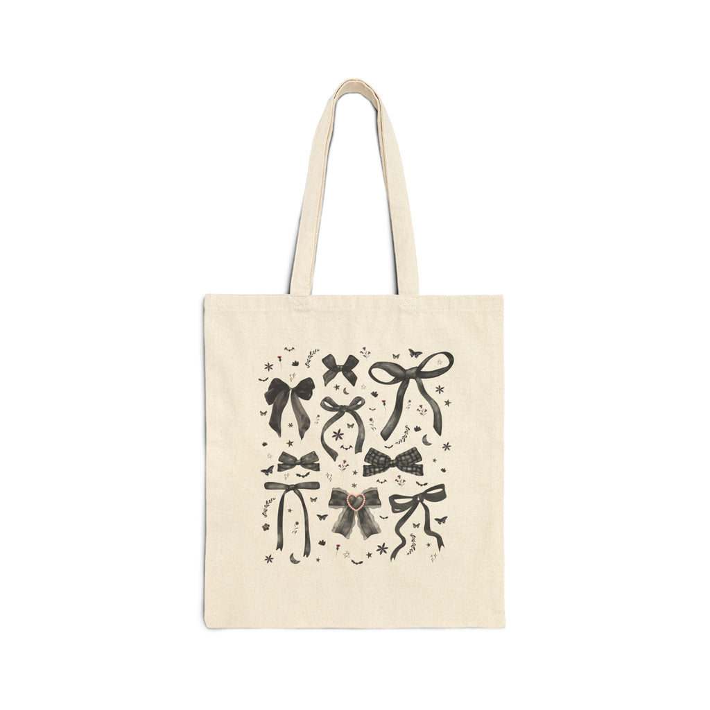 Cute Gothic Halloween Tote Bag for Spooky Sister Who Loves Bows