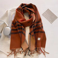 Plaid Fringe Winter Scarf