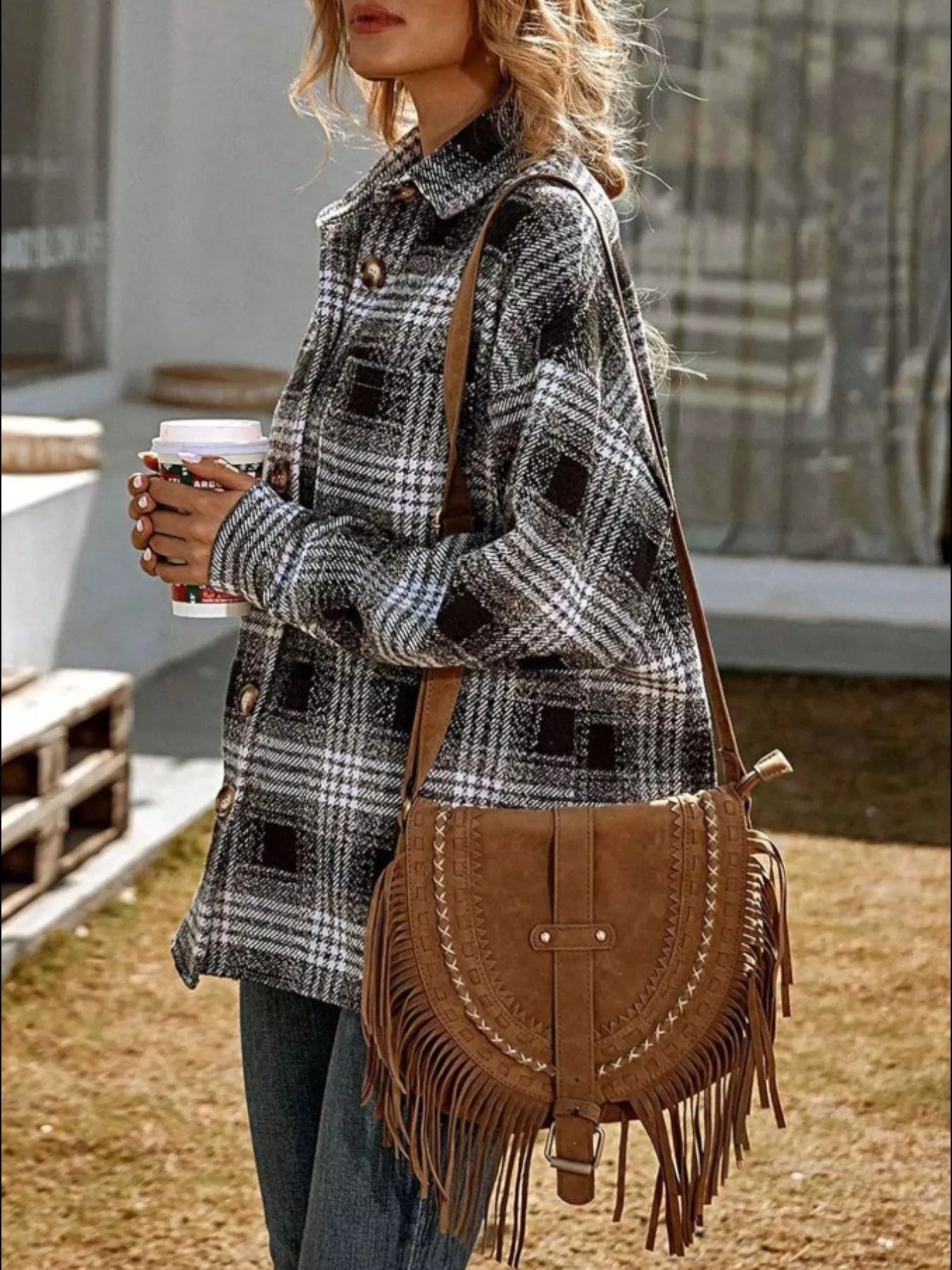 Plaid Button-Up Shirt