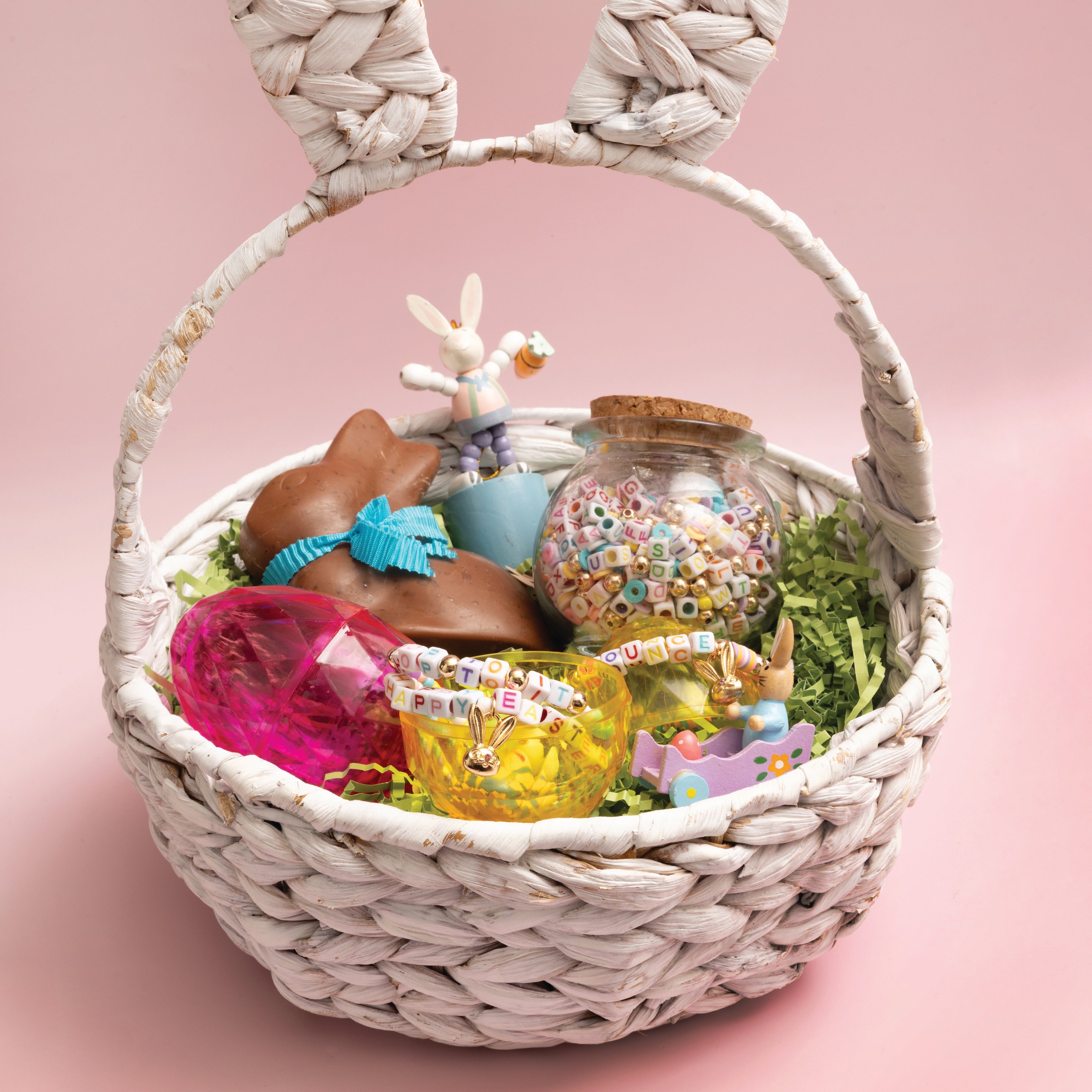Multicolor Easter Heishi and Block Letter DIY Beaded Jewelry Jar