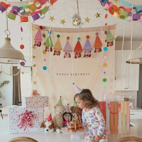 Pom Pom Party Hats Reusable Party Garland