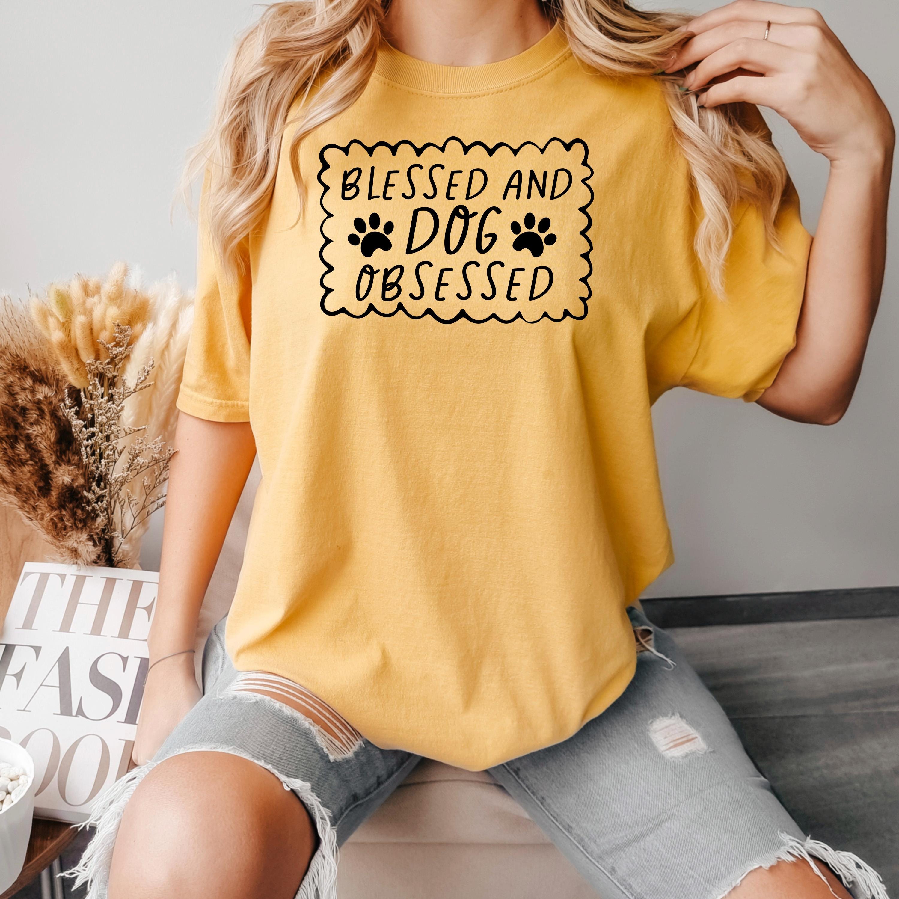 Dog Lover T-Shirt - Blessed & Dog Obsessed Comfort Colors Tee With Paw Prints