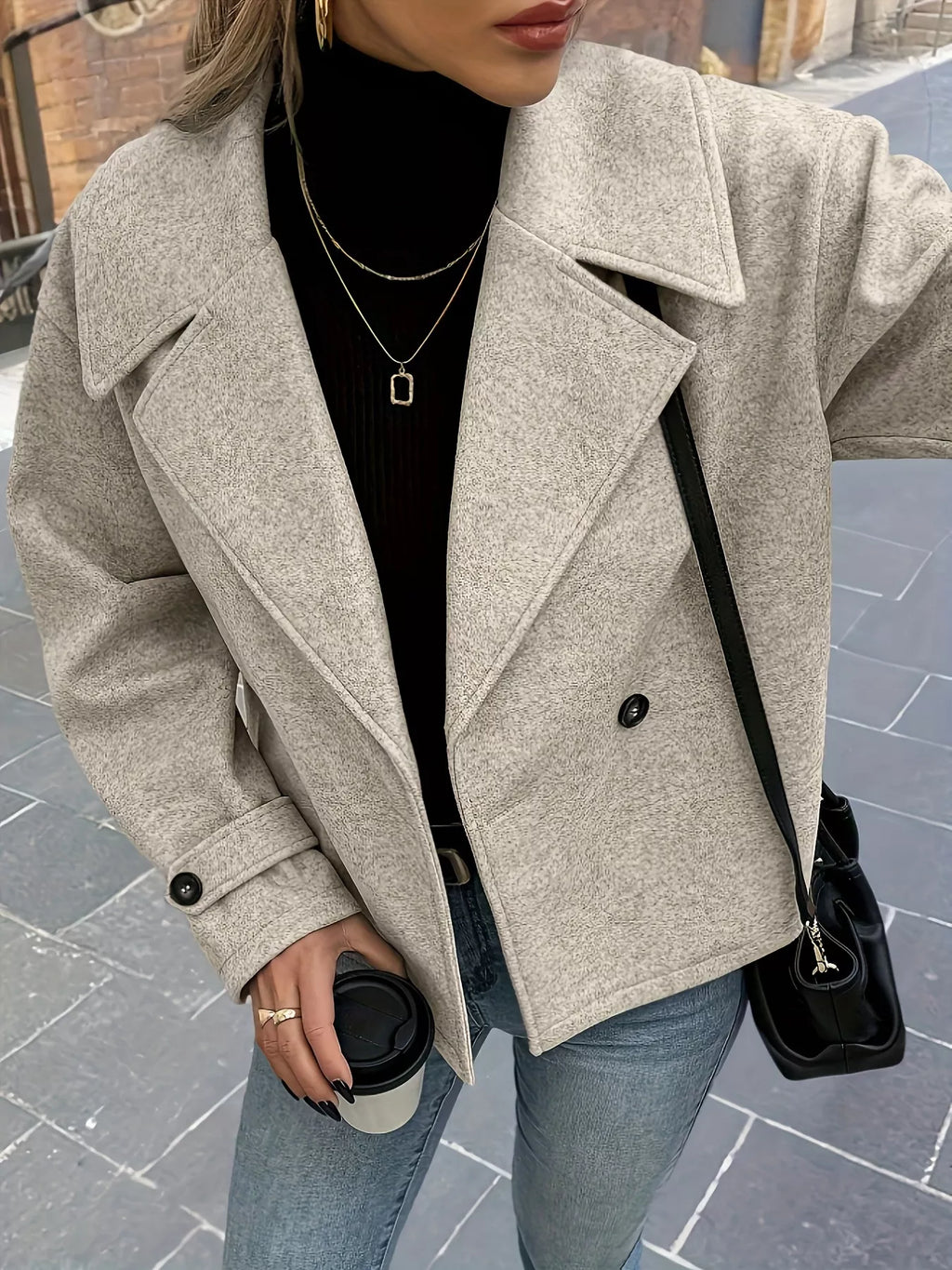 Double-Breasted Crop Outerwear